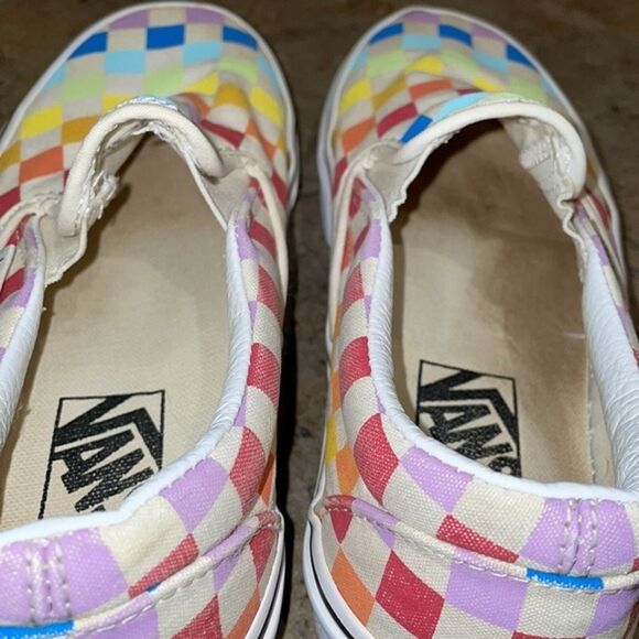 Vans Rainbow Checkerboard Slip-on Sneakers Unisex Size M4 W 5.5 500714 - Picture 6 of 12